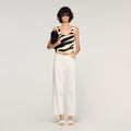 Zebra-print knit bodysuit