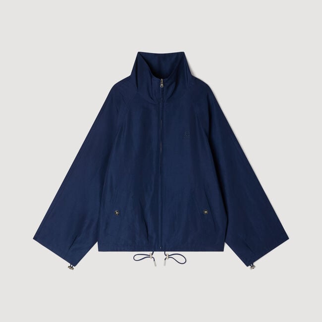Embroidered collar oversized jacket