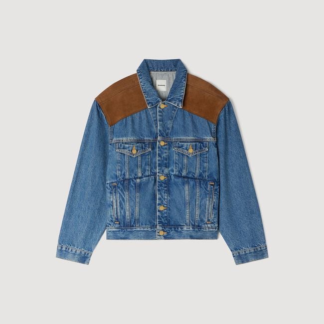 Denim and suede jacket