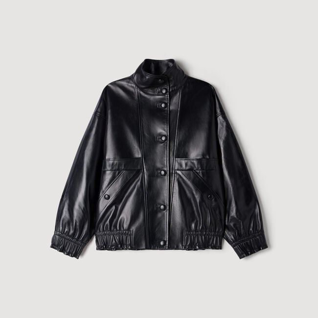 Oversized leather jacket
