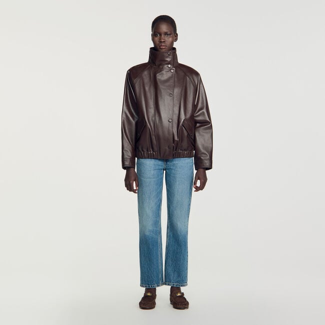 Oversized leather jacket