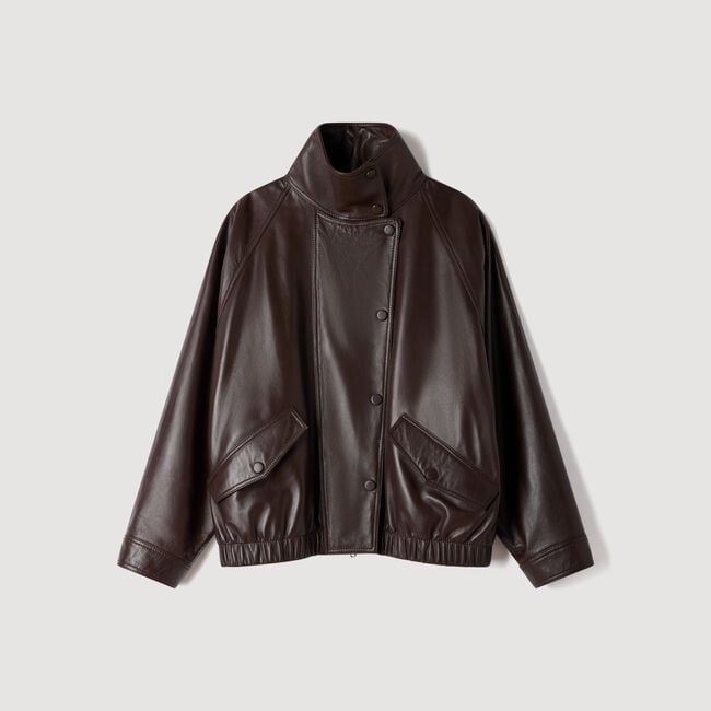 Oversized leather jacket