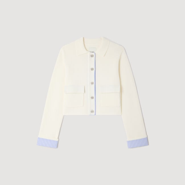 Wool polo cardigan