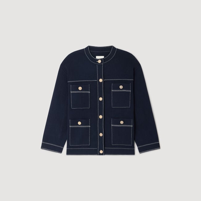Contrast stitch cardigan