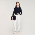 Padded round neck cropped cardigan