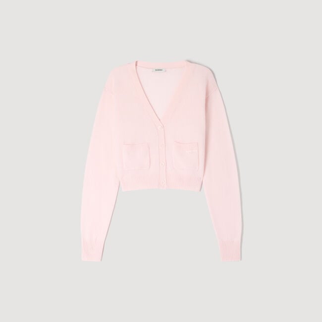 Cropped cashmere wool cardigan
