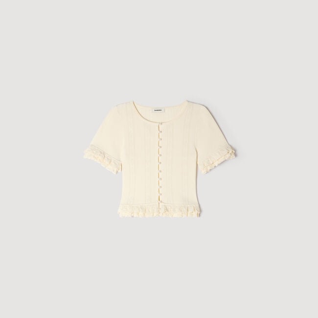 Ruffled knit top