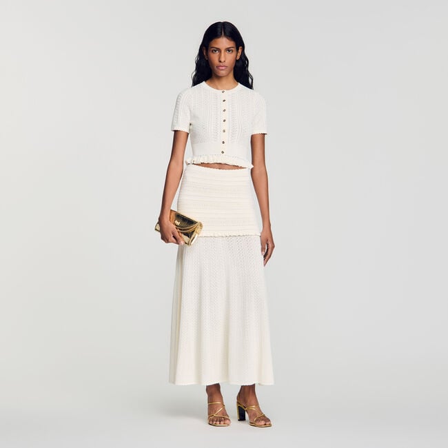 Pointelle knit top