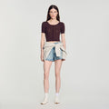 Pointelle knit top