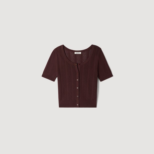 Pointelle knit top