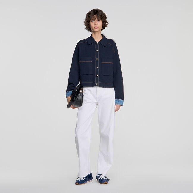Jacket-effect cardigan