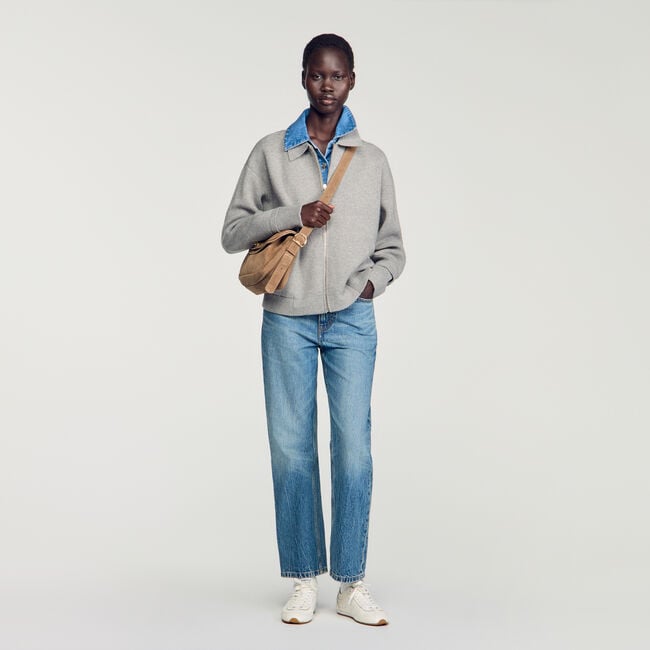 2-in-1 zip cardigan
