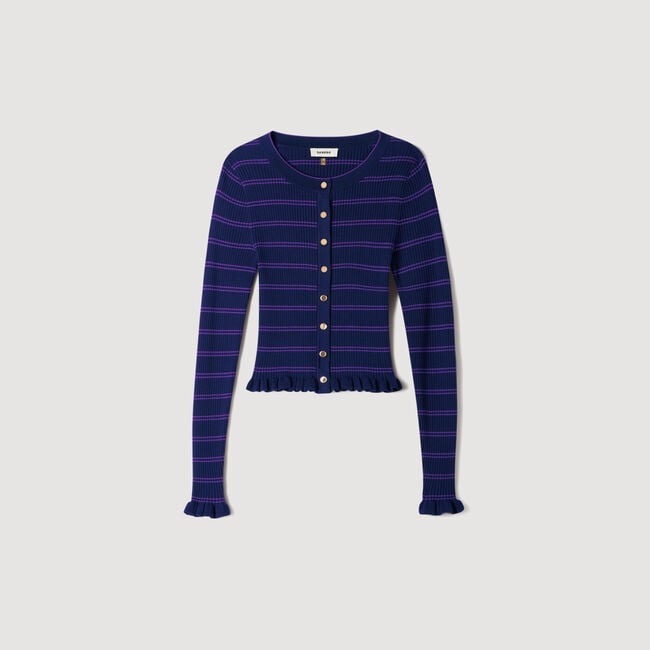 Striped knit cardigan