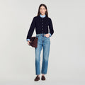 Two-tone origami collar cardigan