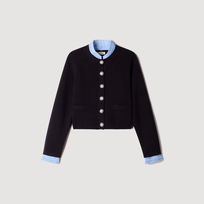 Two-tone origami collar cardigan