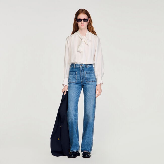Silk lavallière shirt