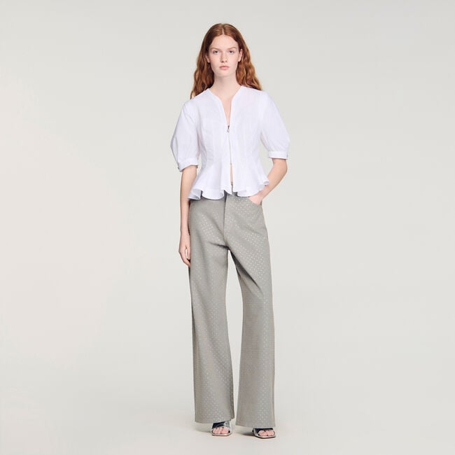 Zipped peplum shirt