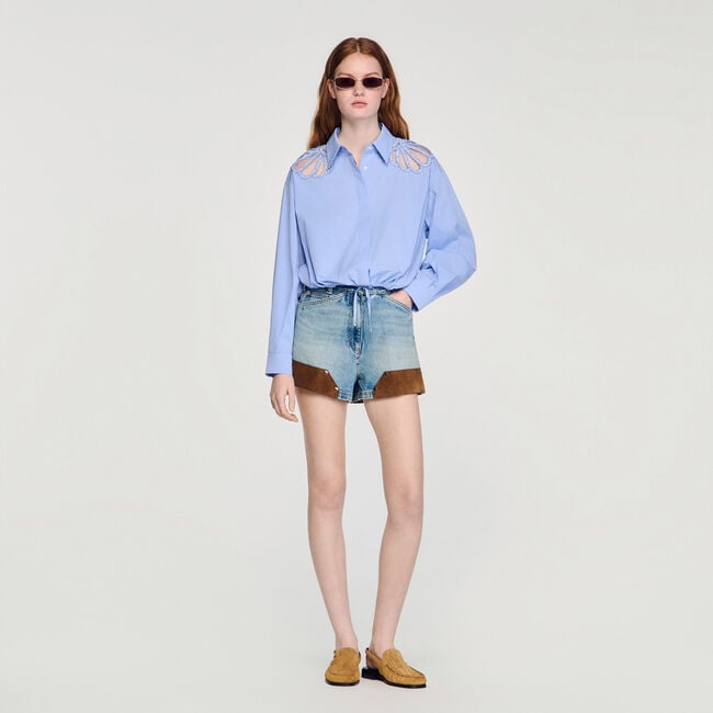 Embroidered cotton shirt