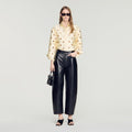 Openwork rhinestone shirt