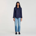 Cotton shirt with wide cuffs