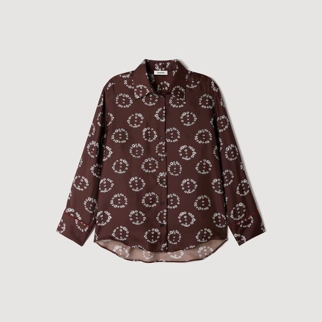 Floral print silk shirt