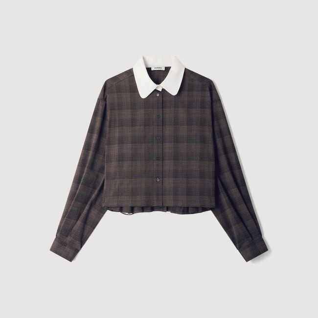 Check shirt with contrast collar