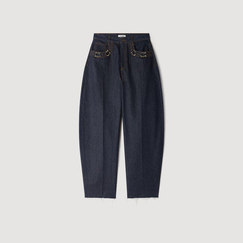 Barrel jeans with metal details