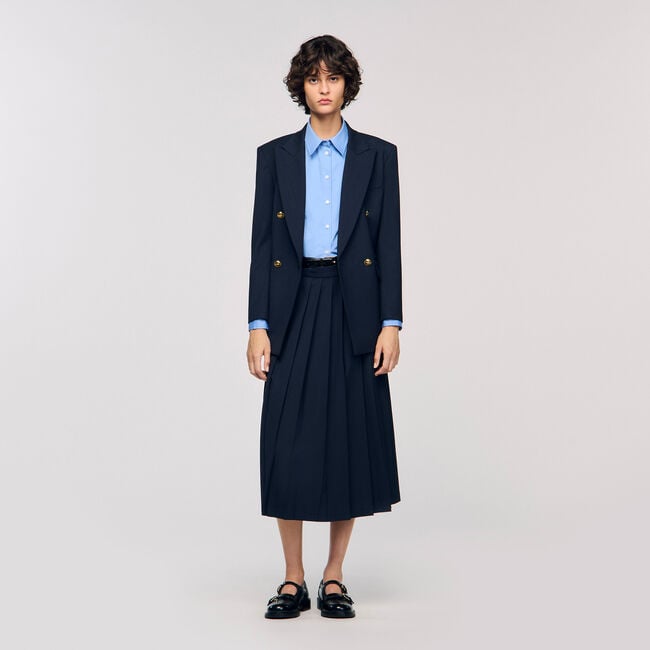 Midi pleated skirt
