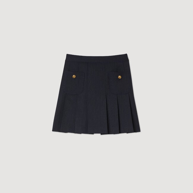 Mini striped pleated skirt