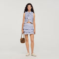 Mini striped ruffled skirt