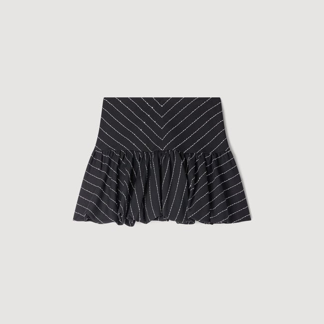 Mini striped sequin skirt