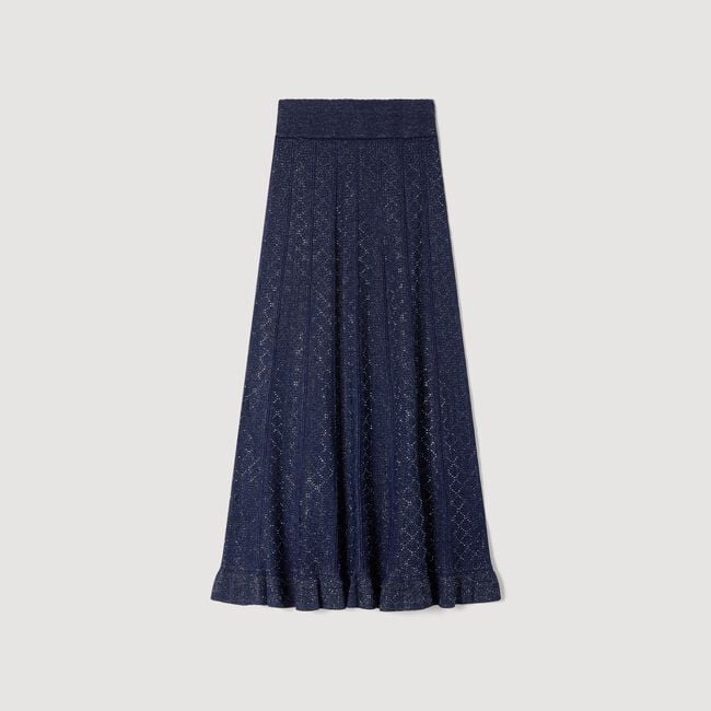 Long rhinestone knit skirt