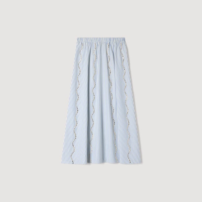 Rhinestone striped maxi skirt