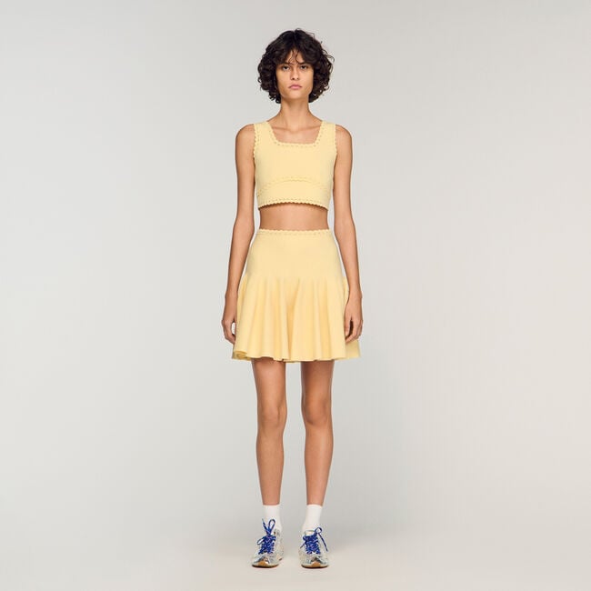 Mini knit skater skirt