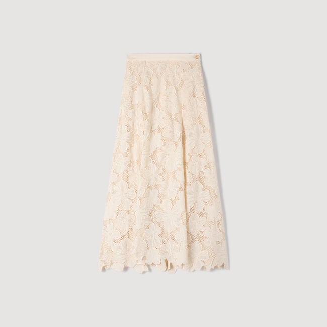 Maxi guipure skirt