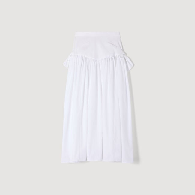 Maxi poplin skirt with ties