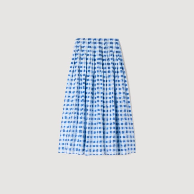Maxi gingham linen skirt