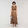 Maxi ruffled rhinestone skirt