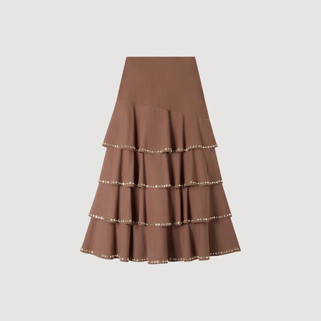 Maxi ruffled rhinestone skirt