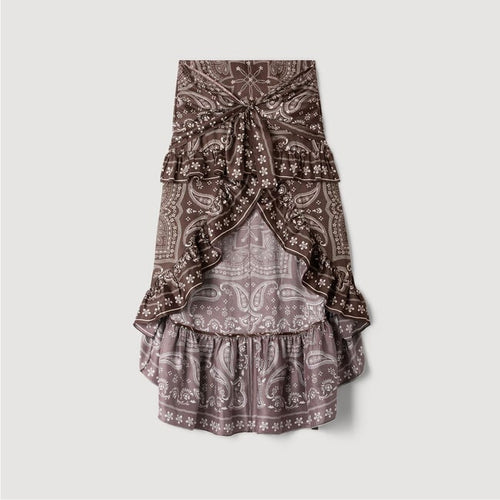 Bandana print hi-low skirt
