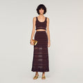 Pointelle knit maxi skirt