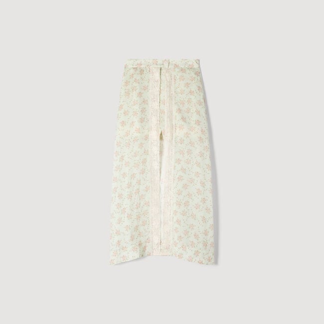 Floral print maxi skort