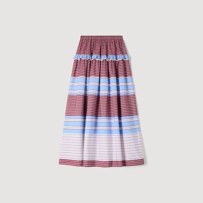 Maxi striped cotton skirt