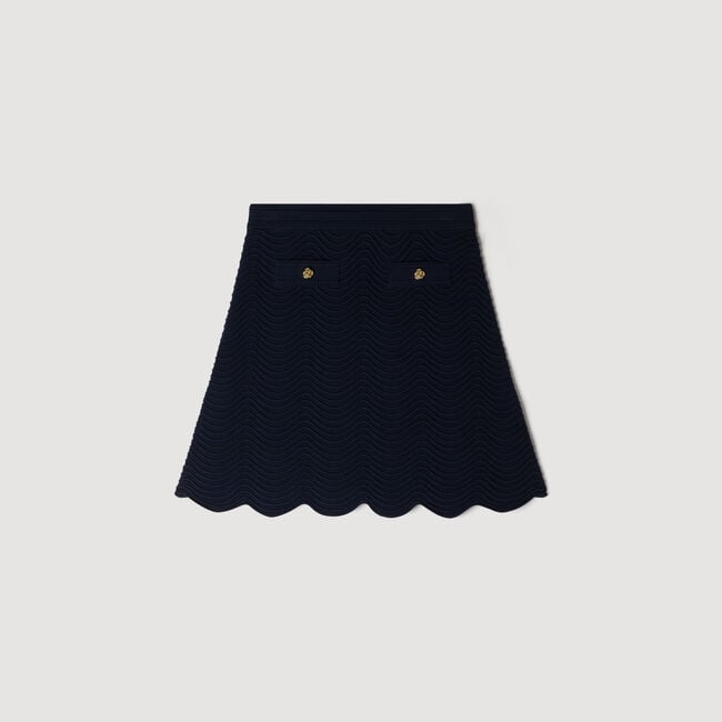 Mini decorative knit skirt