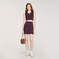 Mini decorative knit skirt