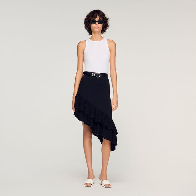 Asymmetrical knit skirt