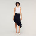 Asymmetrical knit skirt
