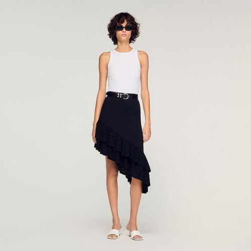 Asymmetrical knit skirt