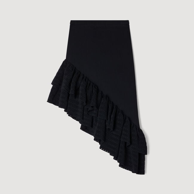 Asymmetrical knit skirt