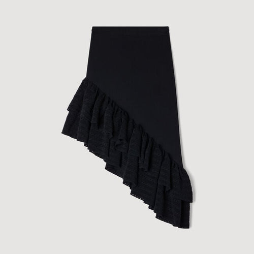 Asymmetrical knit skirt